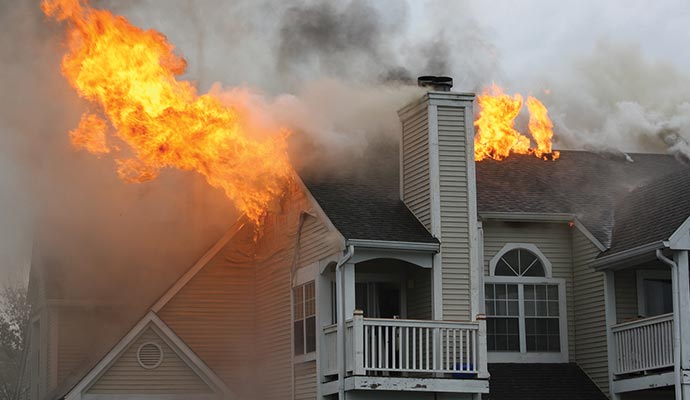 burning house fire disaster