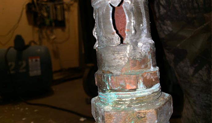 frozen burst pipe