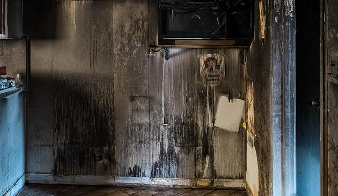 kitchen fire crockeries oven damage